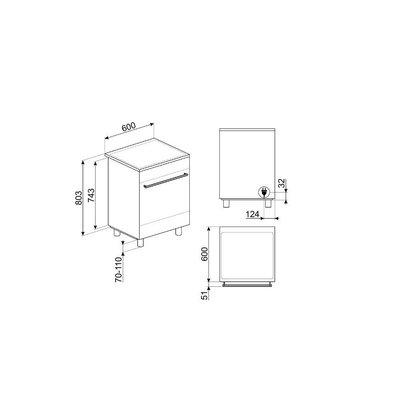 SMEG C6IMBLT2 - Inductiefornuis - 60 cm - Zwart