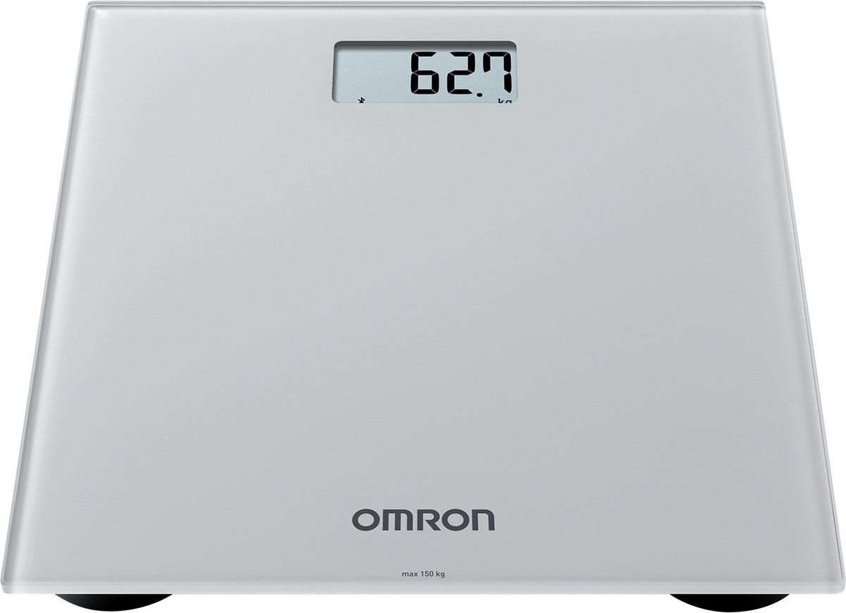 OMRON HN300T2 Intelli IT Personenweegschaal - Slimme Weegschaal met BMI meeting - Smart Scale - met Mobiele App - Grijs