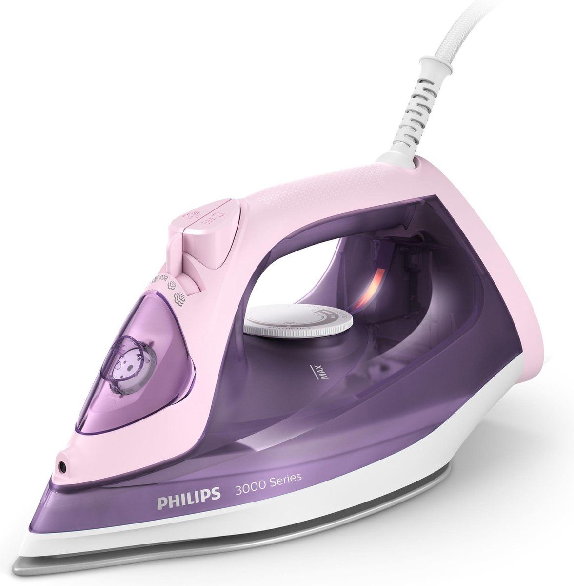 Philips 3000 series DST3020/30 strijkijzer Stoomstrijkijzer Keramische zoolplaat 2200 W Roze, Paars