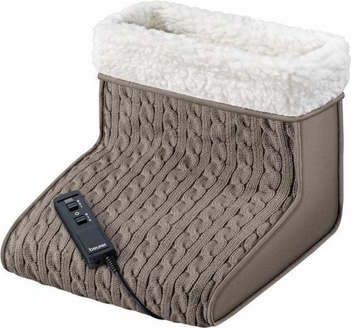 Beurer FWM 45 Elektrische Voetenwarmer - Voetmassage - 2-in-1 - 2 Warmtestanden - Tot maat 47 - 2 Massagestanden - Fleece - Handwasbare voering - 3 Jaar garantie - Taupe