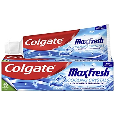 Colgate Max Fresh Cooling Crystals Tandpasta 75 ml, effectieve tandreiniging voor langdurige frisheid en een schoon mondgevoel, houdt de tanden wit en bestrijdt cariës