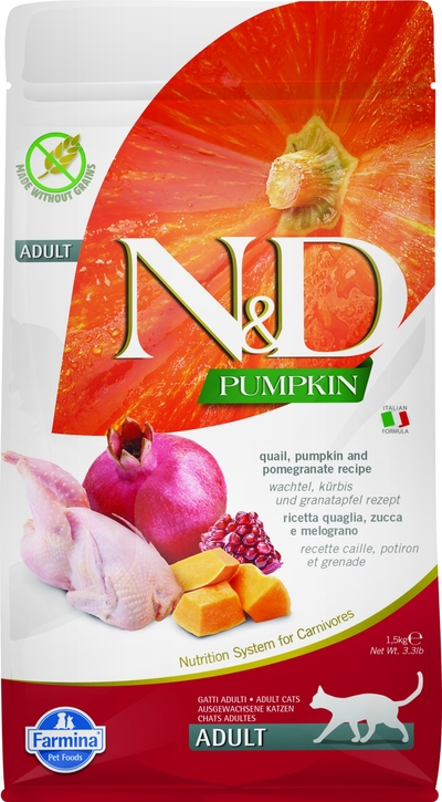 N&D Pumpkin kattenvoeding Kwartel 1,5 kg - kattenbrokken