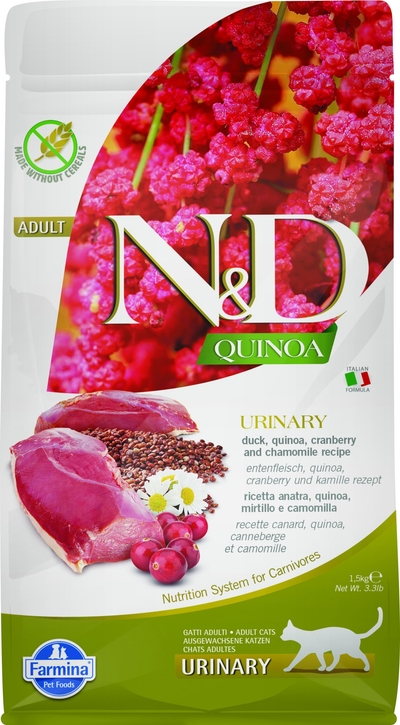 N&D Quinoa kattenvoeding Urinary Eend 1,5 kg - kattenbrokken