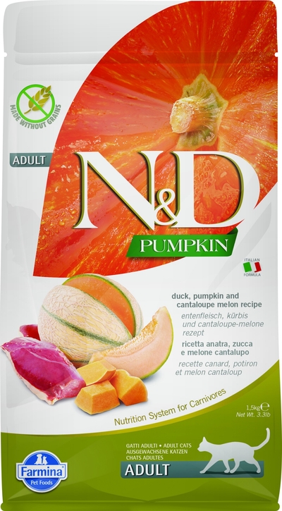 N&D Pumpkin kattenvoeding Eend 1,5 kg - kattenbrokken