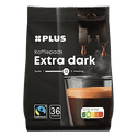 Plus Koffiepads extra dark Fairtrade - 36 stuks