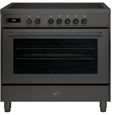 Boretti MLI95BMAT Inductiefornuis Milano met Oven - 5 Kookzones - 90 cm - Antraciet