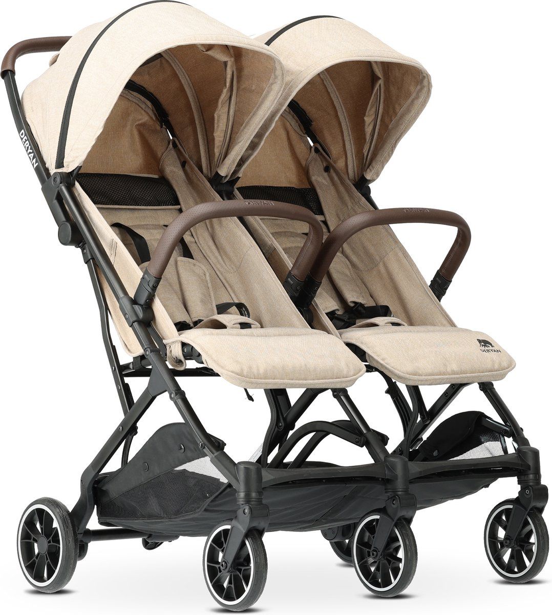 Deryan Luxe Rolo X2 Dubbele Buggy - Duo Buggy - Nougat