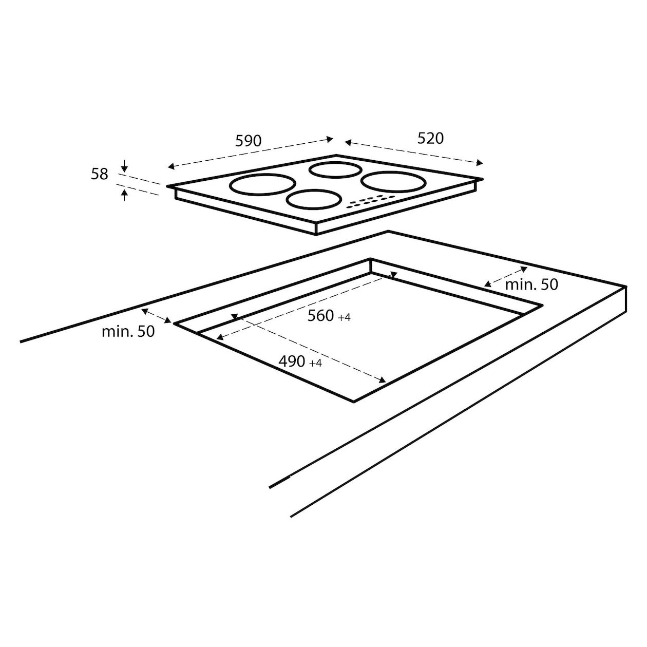 Inventum inbouw inductiekookplaat IKI6028MAT