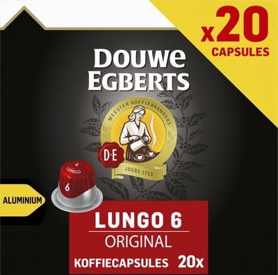 Douwe Egberts Lungo Original Koffiecups - Intensiteit 6/12 - 20 capsules