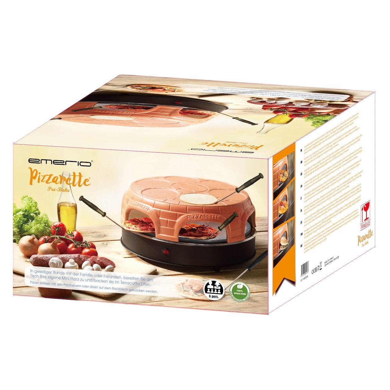 Emerio PO-115848.1 Pizzarette Pizzamaker Zwart