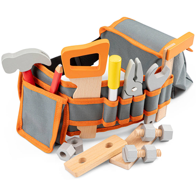 New Classic Toys - Gereedschapsgordel - Oranje - 16 onderdelen