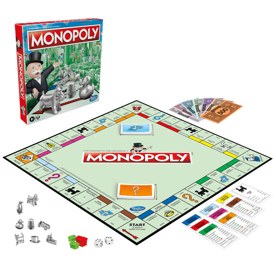 Monopoly Classic Bordspel Vernieuwde editie - inclusief bewaarbakje en grotere pionnen - NL Editie - Gezelschapsspel