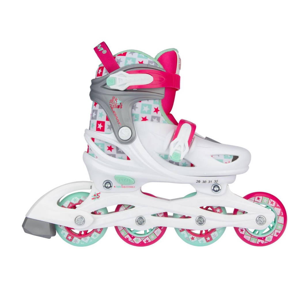 Nijdam Sk8 Star inline skates - maat 37/40 - wit/roze