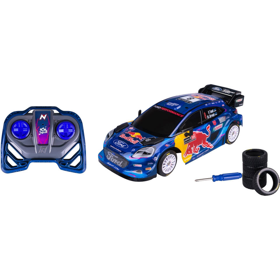 Nikko RC Auto Rally - Puma#8 - Tanak - Red Bull M-Sport - 28 cm - Blauw/Paars 1:16