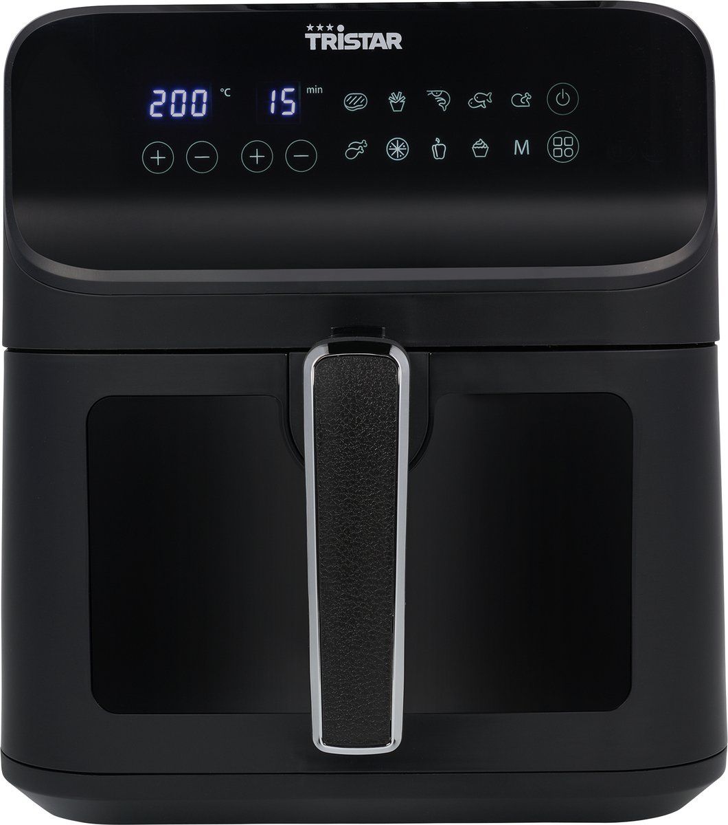 Tristar Airfryer XXL FR-9037 - 6,2 Liter - Digitale Heteluchtfriteuse - PFAS Vrij - Met Kijkvenster - 10 programma's - Zwart