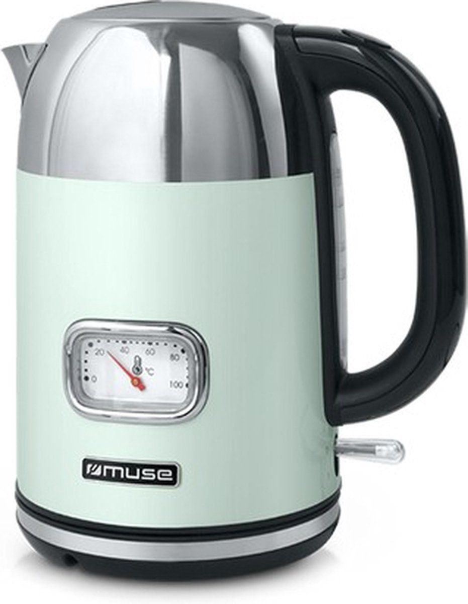 Muse MS-020 AG Draadloze elektrische waterkoker, 1,7 liter, mint groen