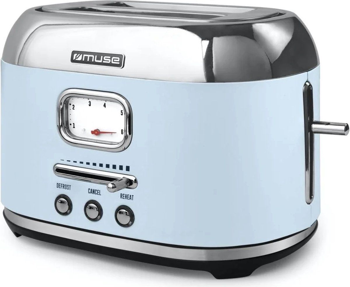 Muse - MS-120VB broodrooster, 1.000 W, pastel blauw