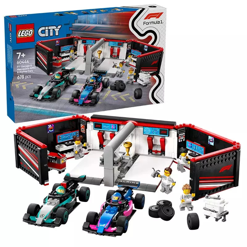 LEGO City F1® garage met Mercedes-AMG en Alpine auto's 60444