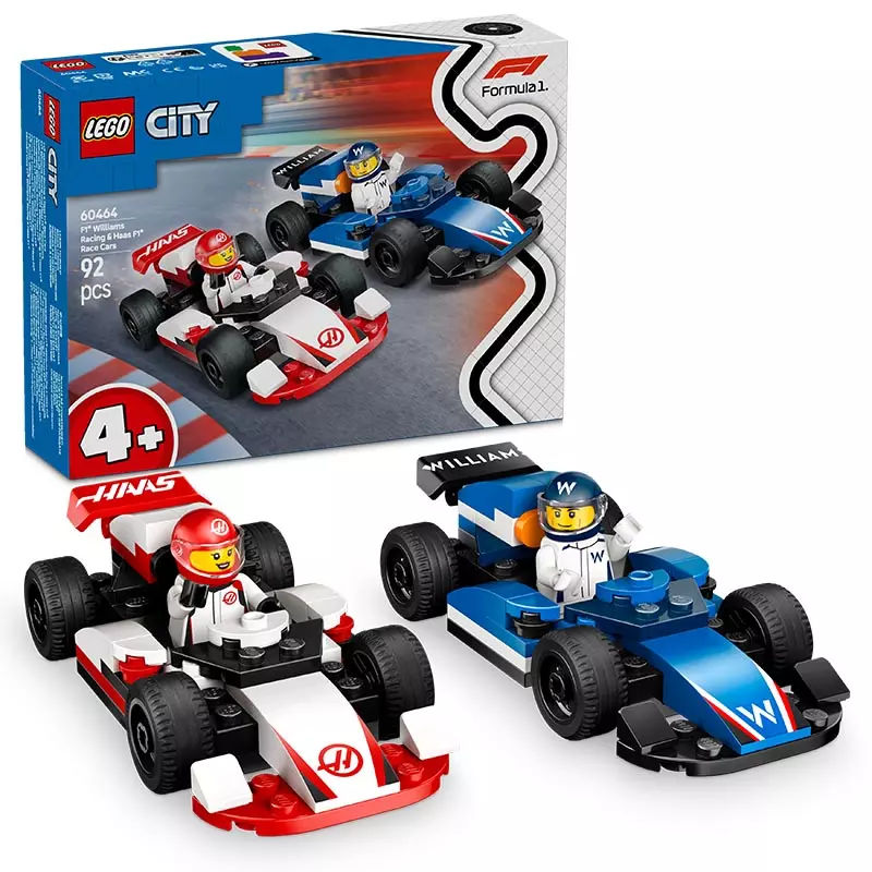 LEGO City F1® Williams Racing en Haas F1® racewagens 60464