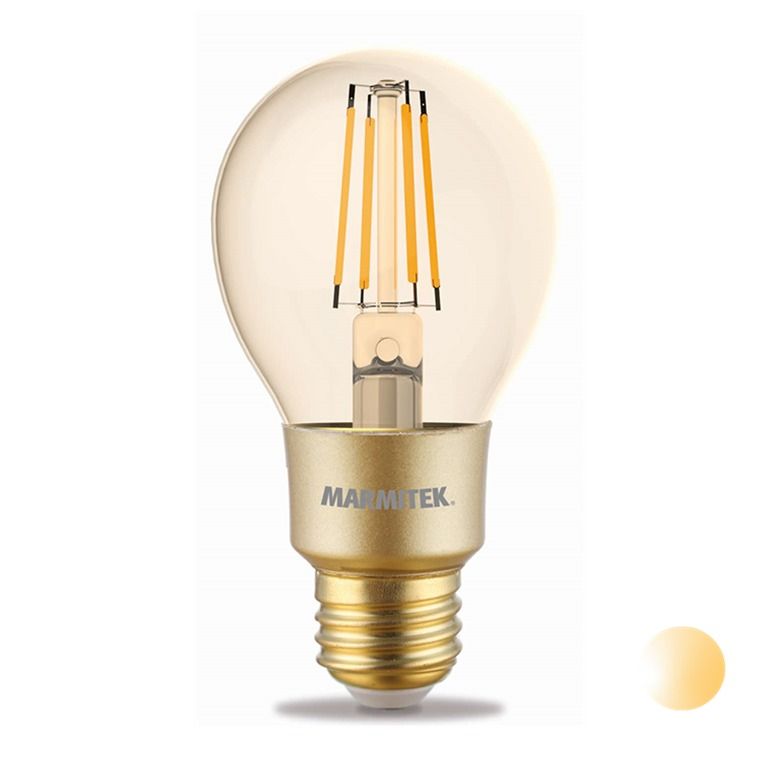 Marmitek GLOW MI - Smart Wi-Fi LED filament bulb M - E27 | 650 lumen | 6 W = 40 W Smartverlichting Transparant