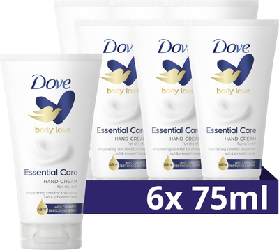 Dove Body Love Handcreme - Essential Care - met Ceramide Restoring Serum - 6 x 75 ml
