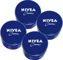 NIVEA Crème Blik - Body Care Voor Gezicht, Handen en Lichaam - Bodycrème - Hydrateert de huid 48 uur lang  - 4 x 400 ml