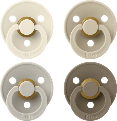 Bibs Colour Fopspeen - 4 Pack - Size 2 - Ivory/Sand/Vanilla/Dark Oak