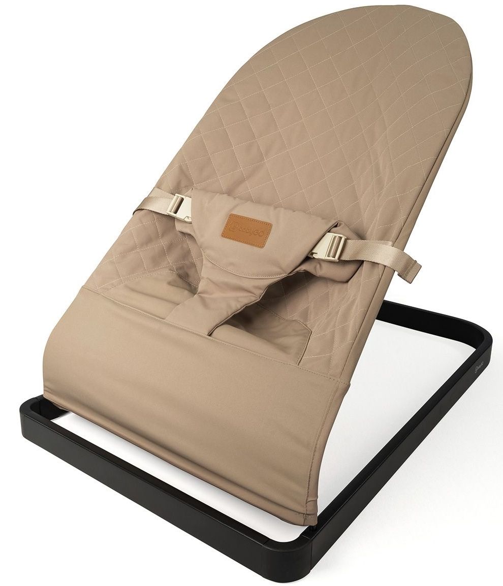 BabyGO Bouncer Comfort - Wipstoel - Schommelstoel voor baby's tot 9kg - Beige