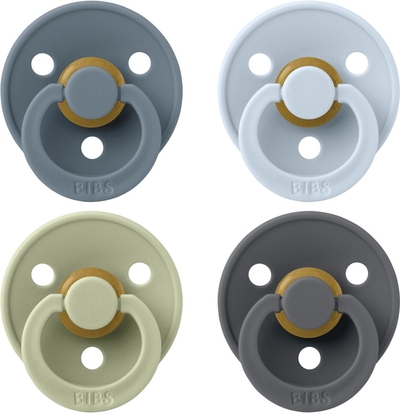 Bibs Colour Fopspeen - 4 Pack - Size 2 - Petrol/Sage/Baby Blue/Iron