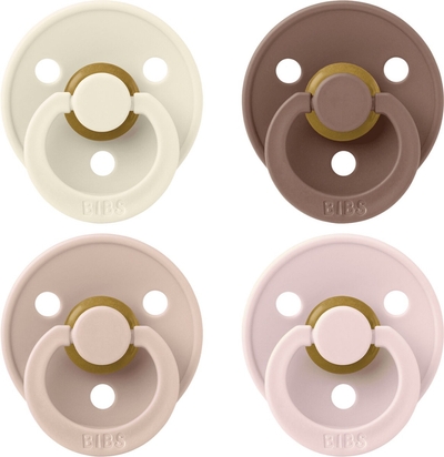 Bibs Colour Fopspeen - 4 Pack - Size 1 - Ivory/Blush/Woodchuck/Blossom