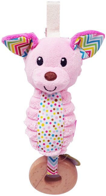 Infantino Go Gaga Chime Pink Dog Knuffelrammelaar BK-05067