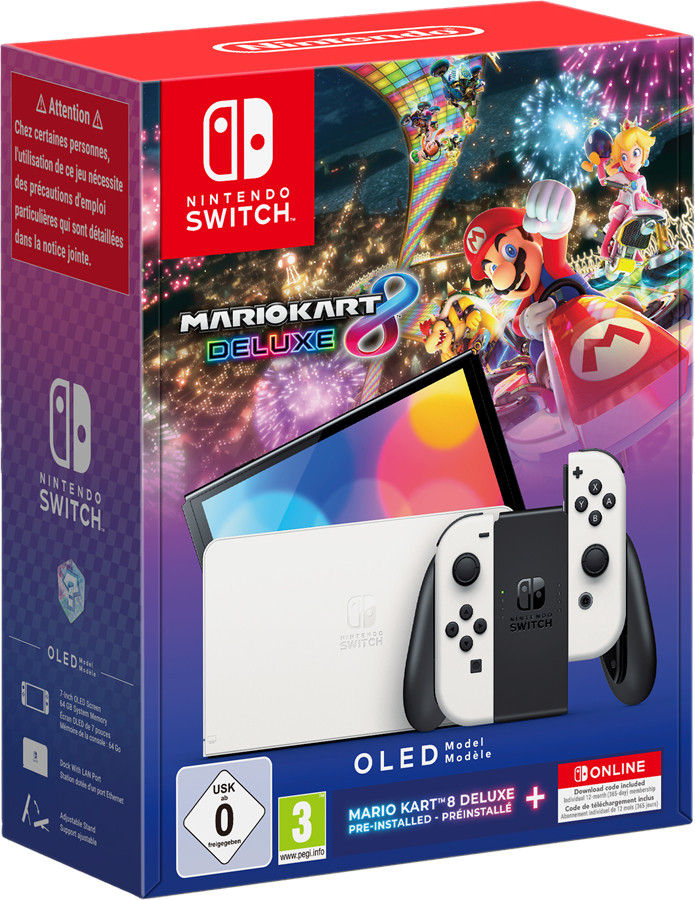 Nintendo Switch OLED (Wit) + Mario Kart 8 Deluxe + 12 maanden NSO