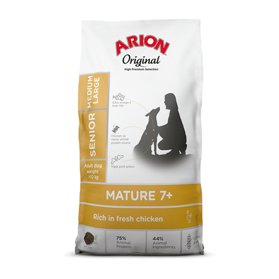 12 kg Arion Original Mature 7+ Medium/Large Kip hondenvoer droog - hondenbrokken