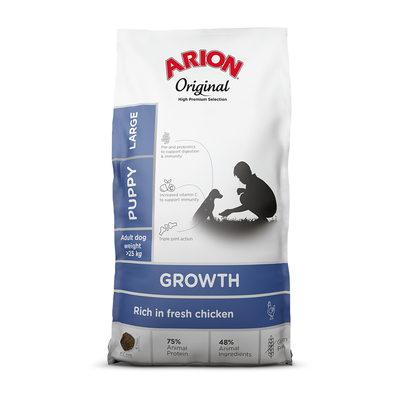 2x12kg Arion Original Growth Large Breed Kip hondenvoer droog - hondenbrokken