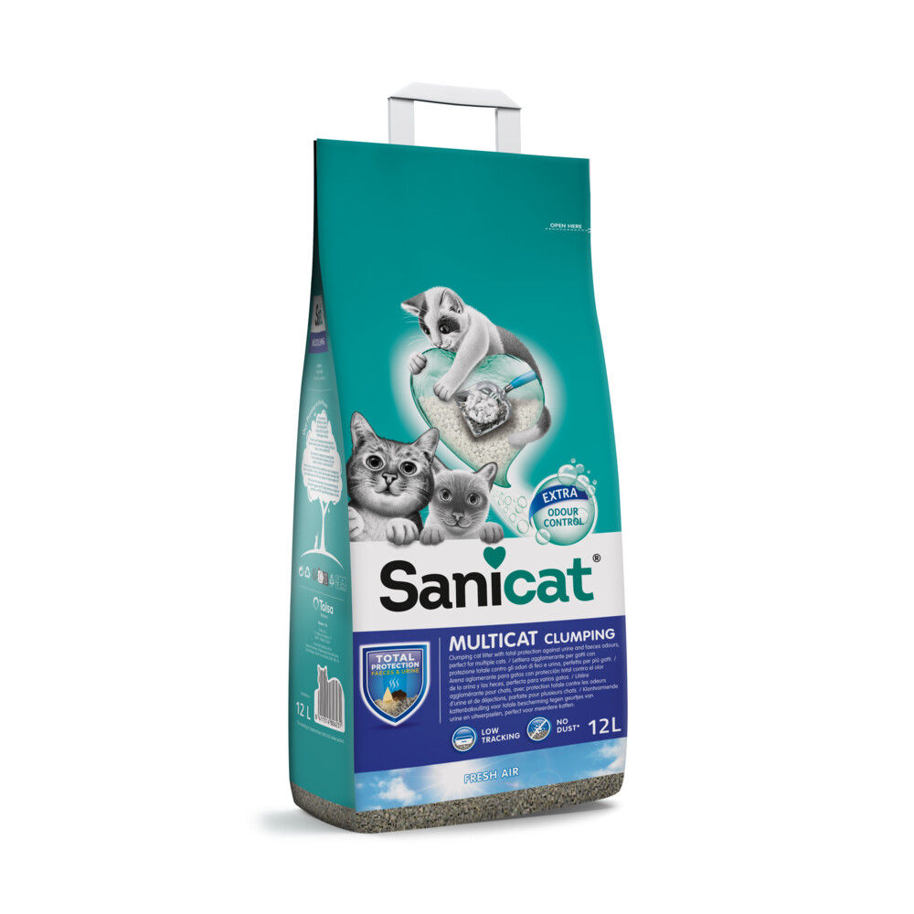 12 l Sanicat Clumping Multicat kattenbakvulling