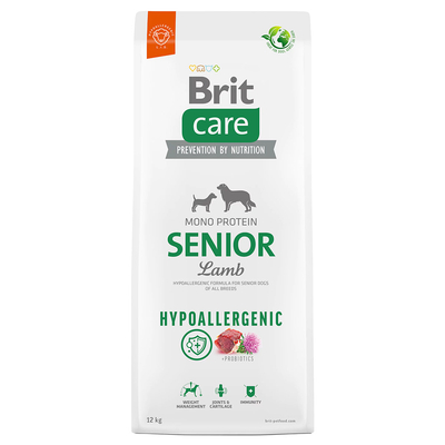 2x12kg Brit Care Dog Hypoallergenic Senior Lam & Rijst droogvoer voor honden - hondenbrokken