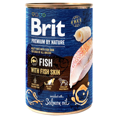 Brit Premium by Nature - Vis met Vissenhuid (1 x 400 g) - natvoer honden