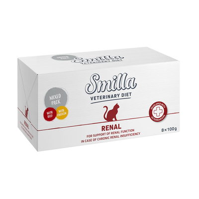 8x100g Smilla Veterinary Diet Mixpakket Renal Kip + Rund Katten natvoer - natvoer katten