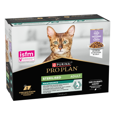 10x85g PURINA PRO PLAN Cat Gesteriliseerd Adult Onderhoud Kalkoen natvoer voor katten - natvoer katten