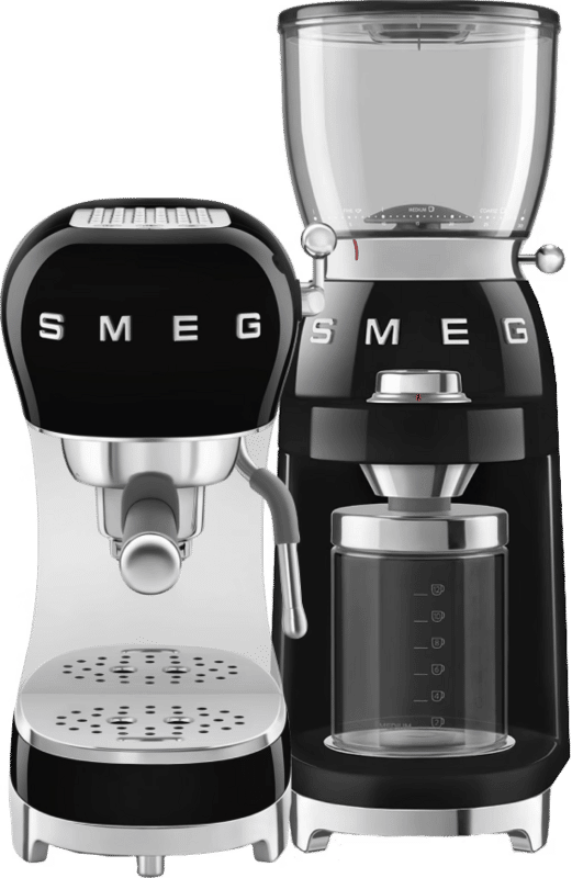 SMEG ECF02BLEU Zwart + koffiemolen