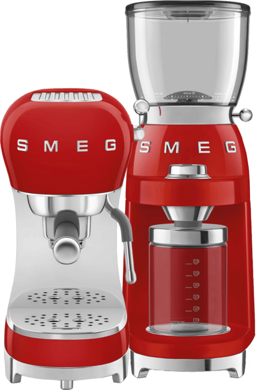 SMEG ECF02RDEU Rood + koffiemolen