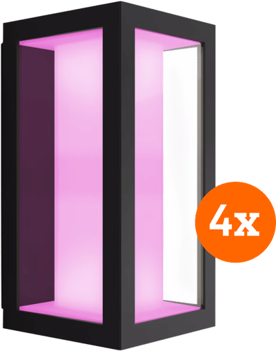 Philips Hue Impress muurlamp White and Color zwart smal 4-pack
