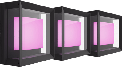 Philips Hue Econic muurlamp White and Color Zwart modern 3-pack