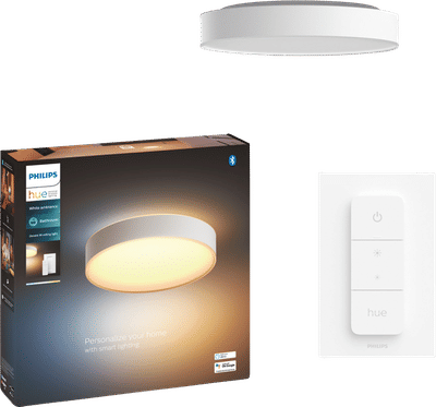 Philips Hue Devere M White Ambiance badkamerplafondlamp Wit + dimmer