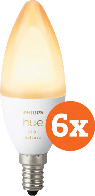 Philips Hue White Ambiance E14 6-Pack