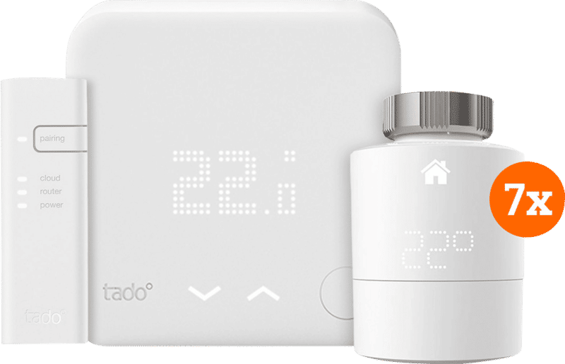 Tado Slimme Thermostaat V3+ startpakket + 7 radiatorknoppen