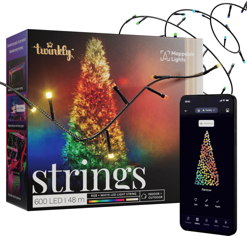 Twinkly Strings kerstverlichting Wit en Kleur 600 lampjes