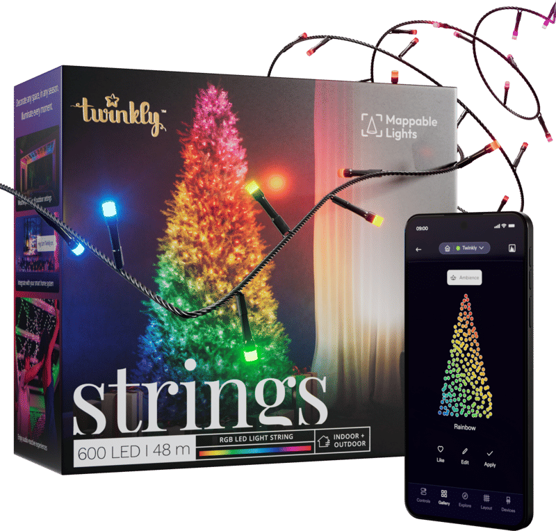 Twinkly Smart Kerstverlichting Gekleurd licht 600 lampjes