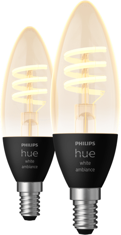 Philips Hue Filamentlamp White Ambiance kaarslamp E14 2-pack