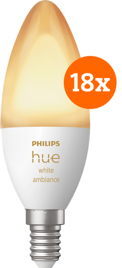 Philips Hue White Ambiance E14 18-Pack